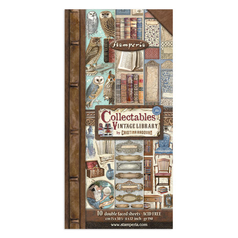 Stamperia - Vintage Library Collectables 6x12 Inch Paper Pack