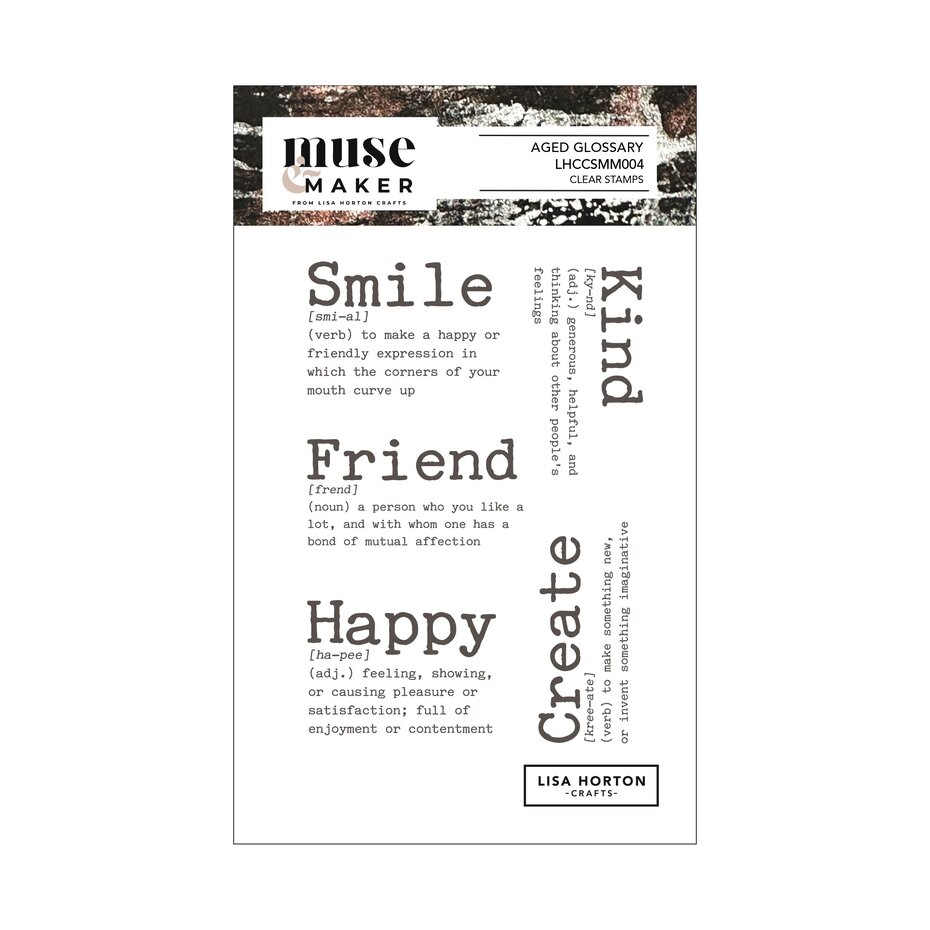 Lisa Horton Crafts - Muse & Maker A6 Clear Stamp Set Aged Glossary