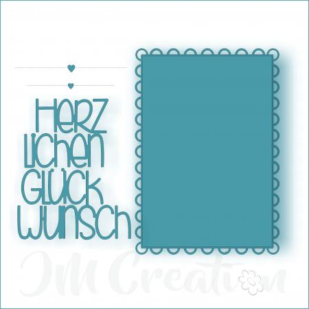JM Creation - Stanzschablone - Herzlichen Glückwunsch + Rahmen