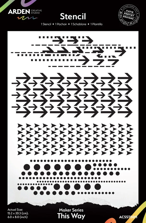 Arden Creative Studio - Maker Series 6x8 Inch Stencil This Way by Katie Pertiet