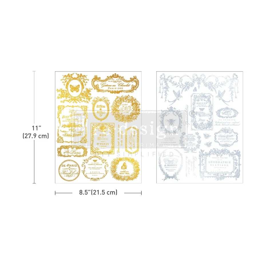Re-Design with Prima - Éclat Du Matin 8,5x11 Inch H2O Transfers Gold (2pcs)