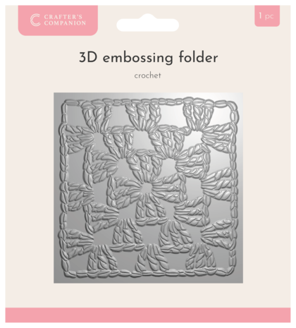 3D Textured Embossing Folders 5.5x5.5 Inch Crochet