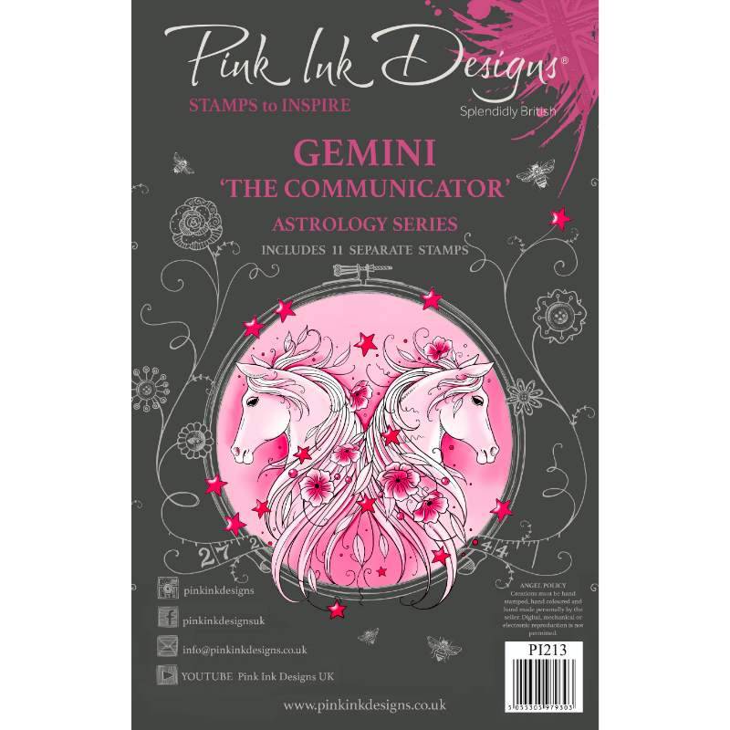 Pink Ink Designs Gemini – The Communicator 6 in x 8 in Clear Stamp Set Pink Ink Designs Gemini – The Communicator 6 in x 8 in Clear Stamp Set