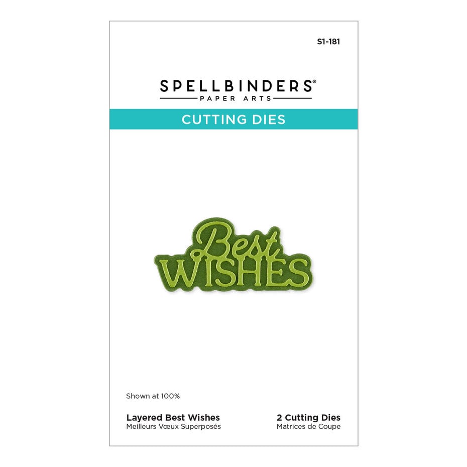 Spellbinders - Essentially Yours Sentiments Etched Dies Layered Best Wishes