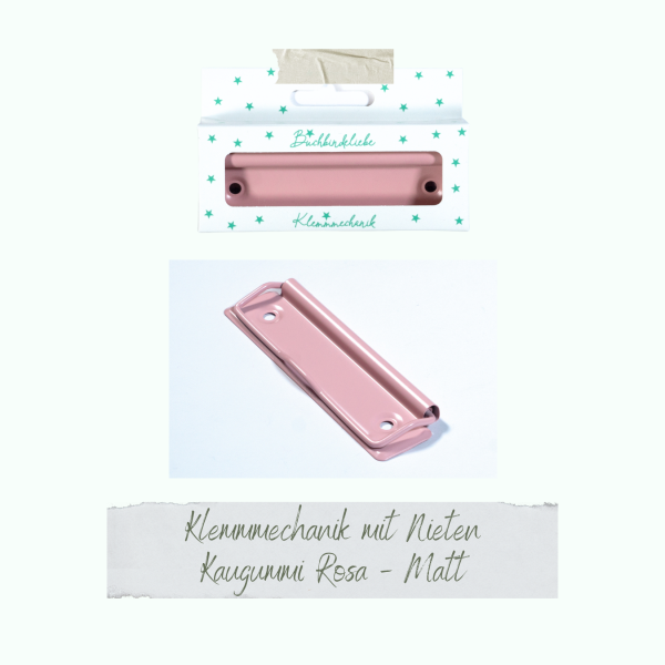 Creative Depot -  Klemmmechaniken - Kaugummi Rosa - Matt - Buchbindeliebe - 3 Stück inkl. Nieten  Creative Depot -  Klemmmechaniken - Kaugummi Rosa - Matt - Buchbindeliebe - 3 Stück inkl. Nieten