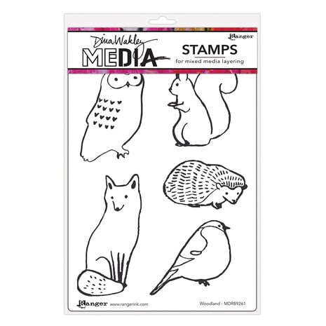 Ranger - Dina Wakley MEdia Cling Stamps Woodland 