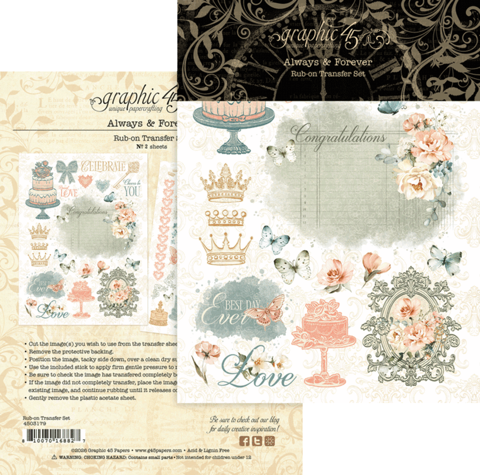 Graphic 45 - Always & Forever Rub-on Transfers