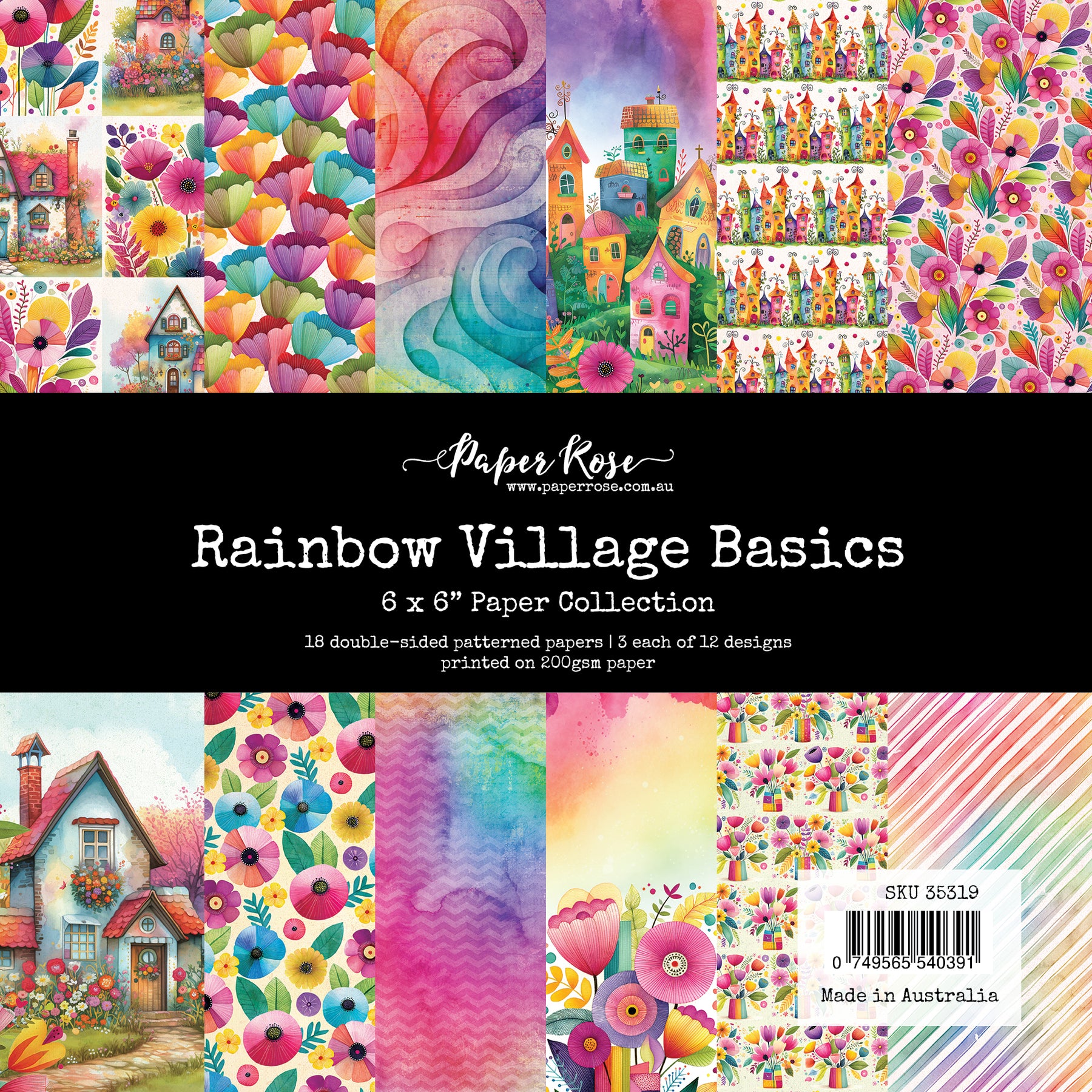 Paper Rose - Rainbow Village Basics 6x6 Paper Collection