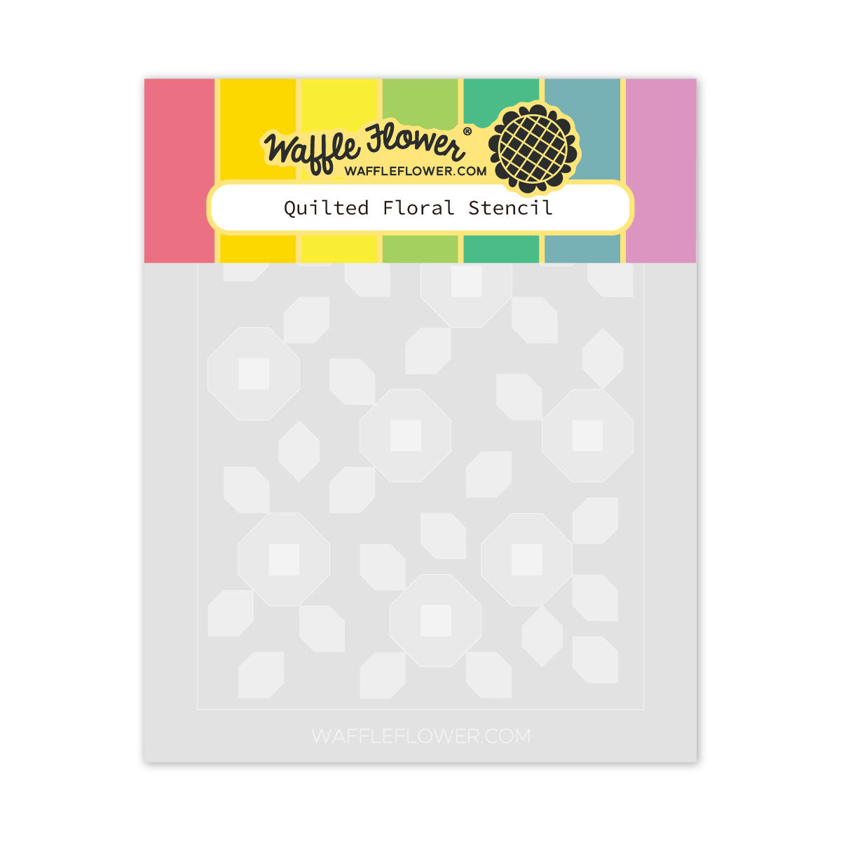 Waffle Flower -Quilted Floral Stencil