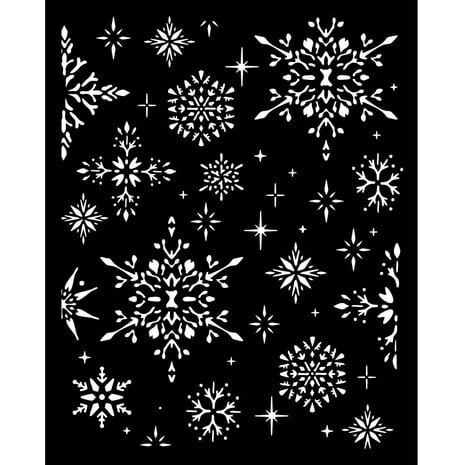 Stamperia -  The Owl's House Thick Stencil 20x25cm Snowflakes