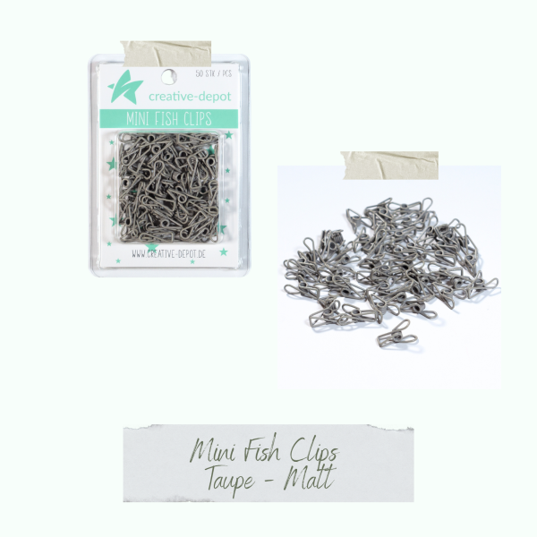Creative Depot -  Mini Fish Clip - Taupe - Matt - 50 Stück 