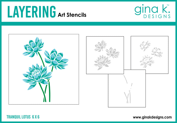 Gina K Designs - STENCIL- Tranquil Lotus Layering Stencils