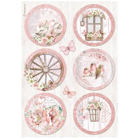 Stamperia - Roseland A4 Rice Paper Rounds 