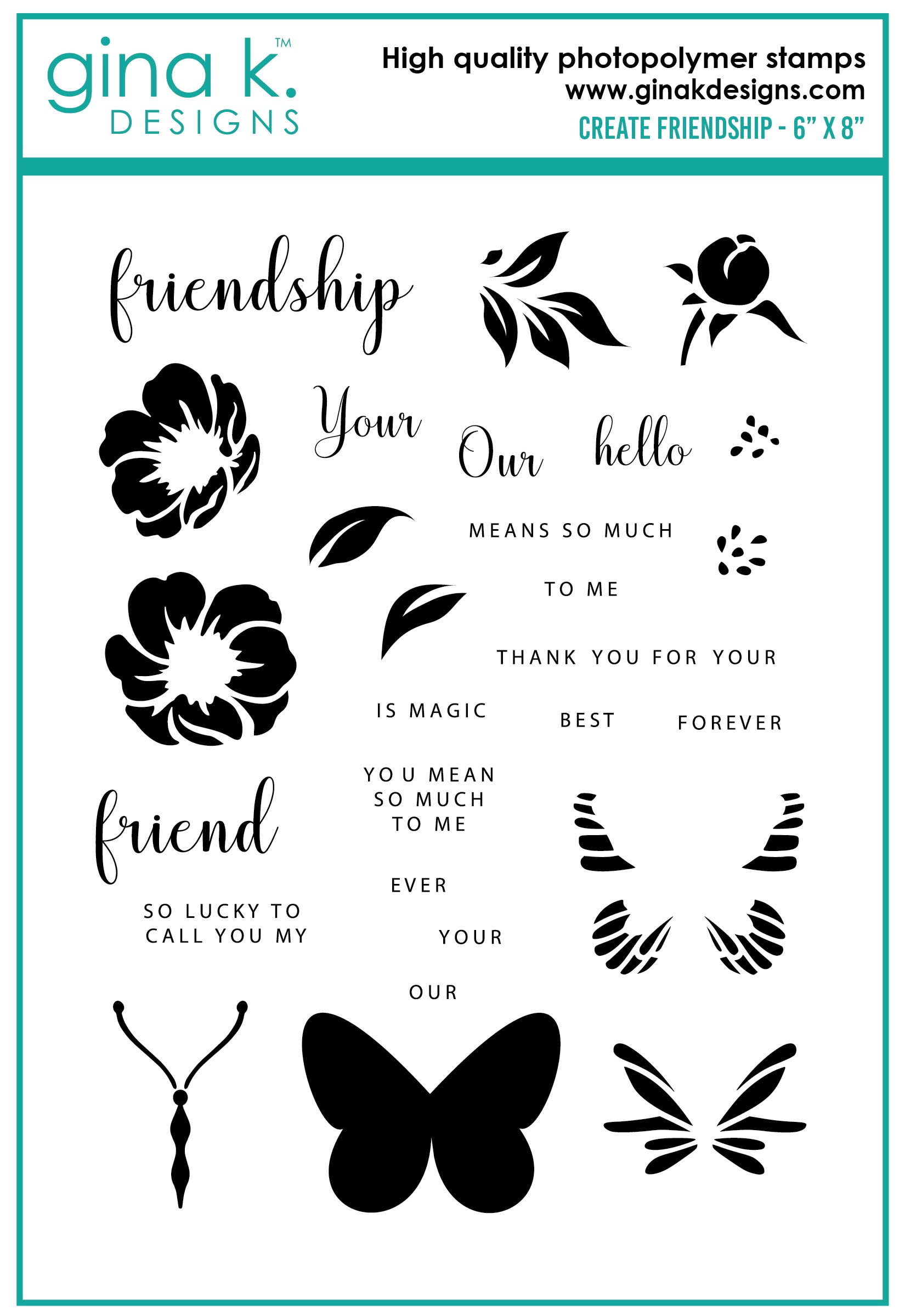 Gina K Designs - STAMPS- Create Friendship Gina K Designs - STAMPS- Create Friendship