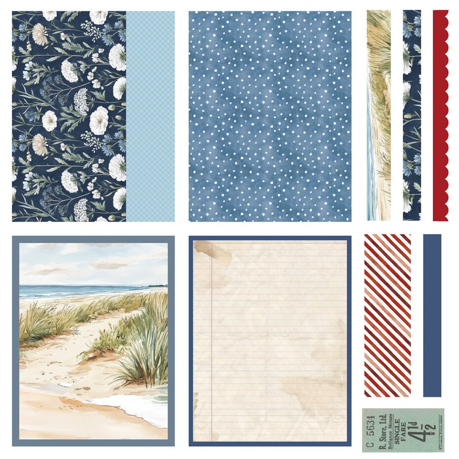 Simple Stories - Simple Vintage Sand & Sea 12x12 Inch Simple Cards Kit