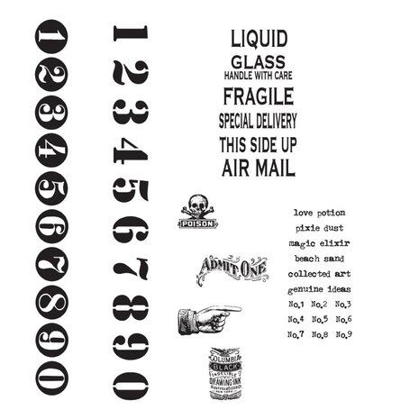 Stampers Anonymous - Little Labels Tim Holtz Cling Stamps