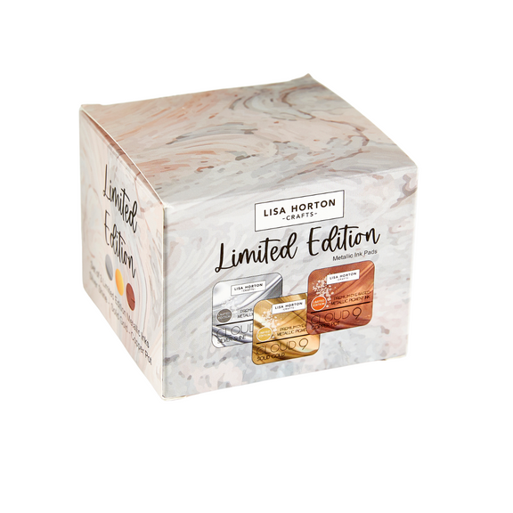 Lisa Horton Crafts Set of 3 Ltd Edition Metallic Ink Pads - Silver, Gold and Copper Lisa Horton Crafts Set of 3 Ltd Edition Metallic Ink Pads - Silver, Gold and Copper