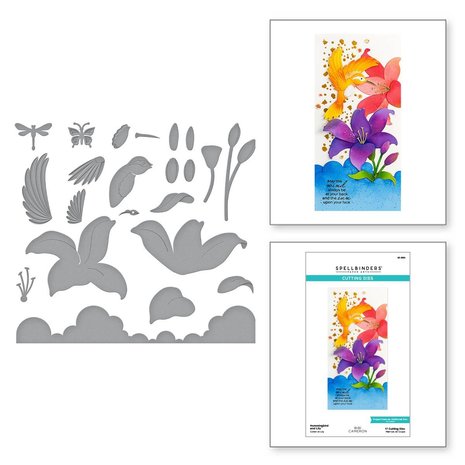 Spellbinders - Hummingbird and Lily Etched Dies