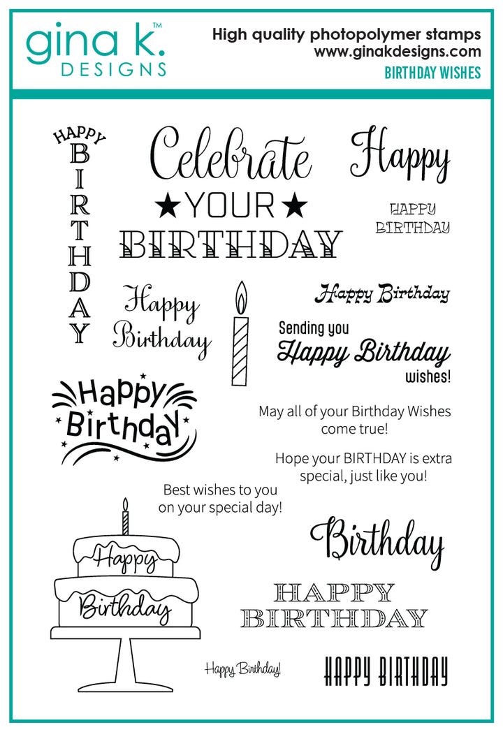 Gina K Designs - STAMPS- Birthday Wishes