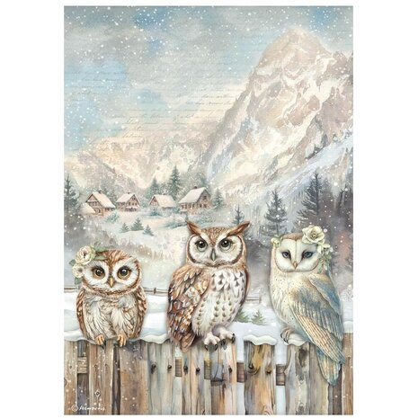 Stamperia - The Owl's House A4 Rice Paper 3 Owls