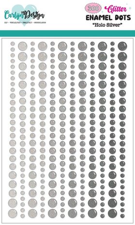  CarlijnDesign - Glitter Enamel Dots Holo Silver (300pcs)