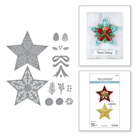 Spellbinders - Geätzte Stanzformen „Country Christmas“ – Scheunensternkranz