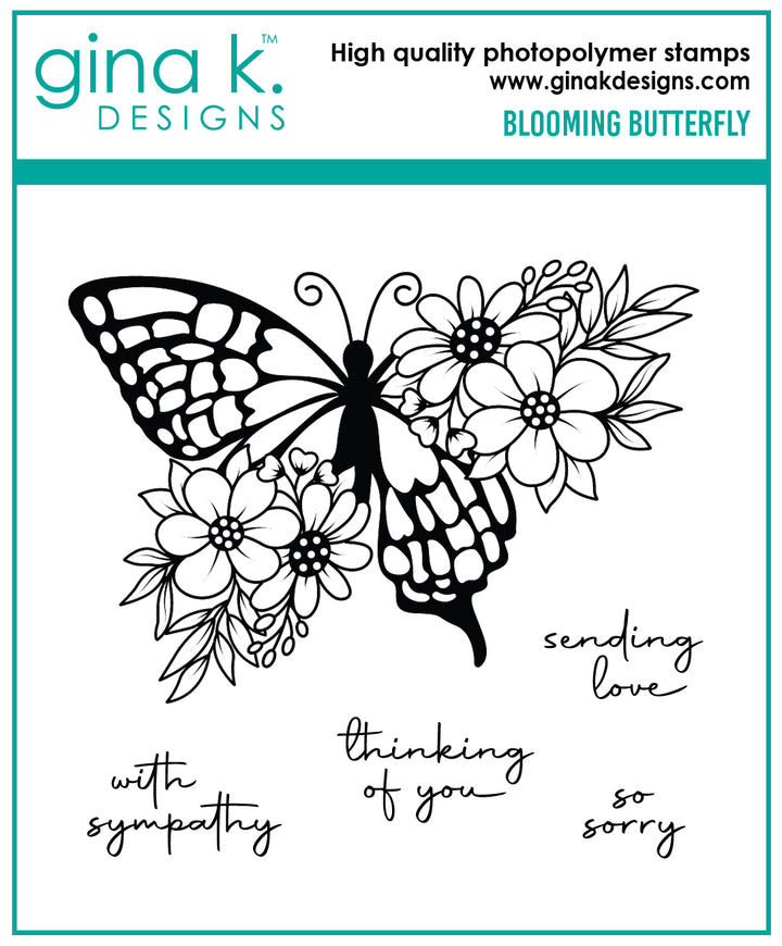 Gina K Designs - STAMPS- Blooming Butterfly  Gina K Designs - STAMPS- Blooming Butterfly