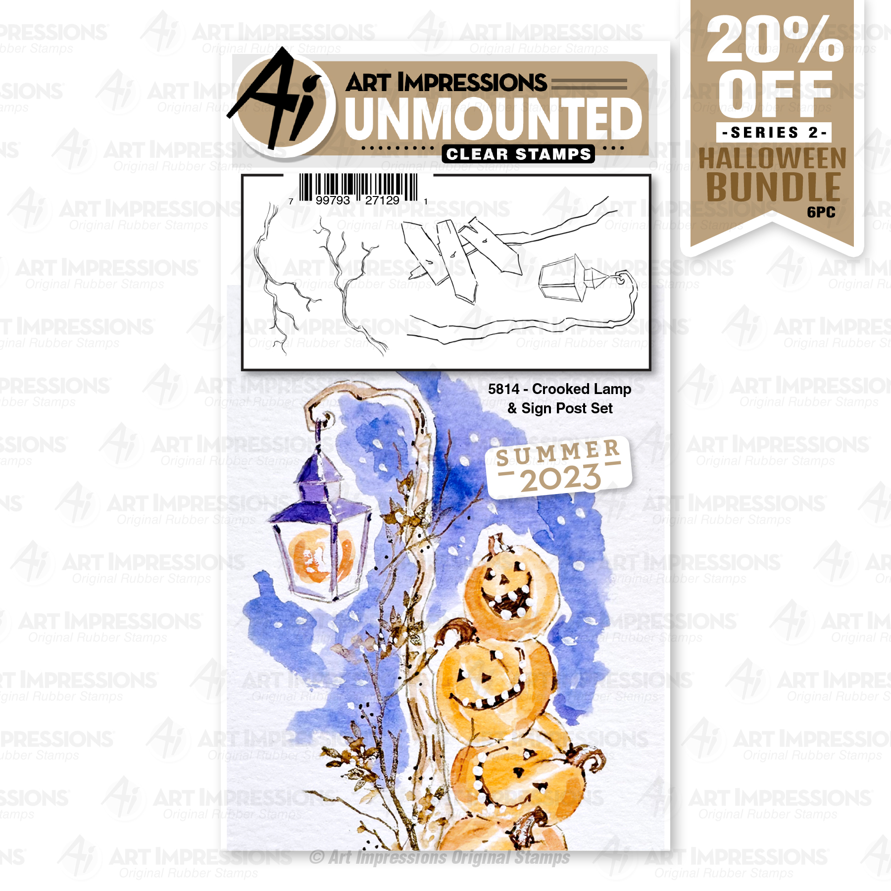 Art Impressions - Crooked Lamp & Sign Post Set