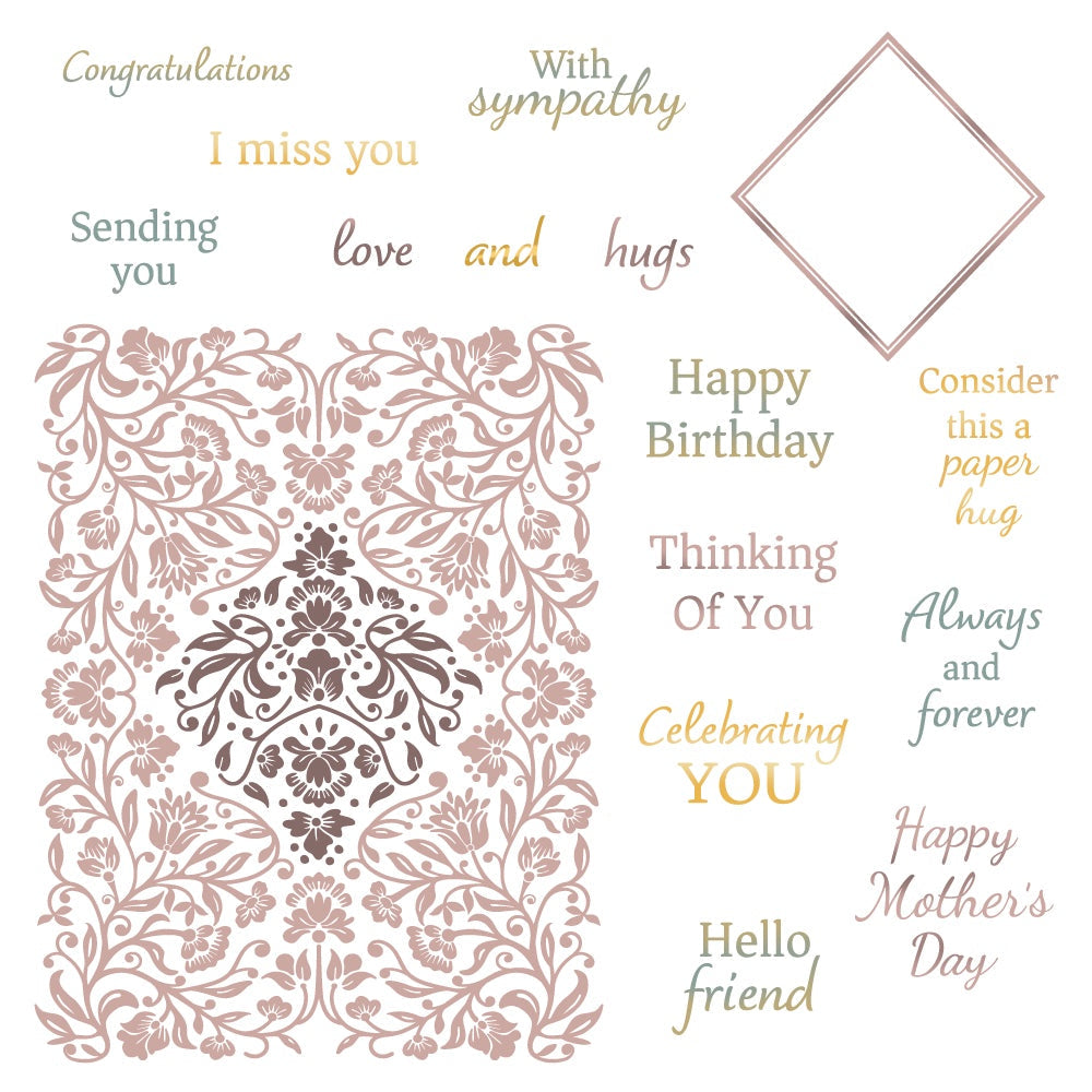 Honey Bee -  Always and Forever - 6x8 Rubber Cling Stamp 
