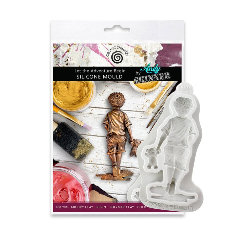 Katy Sue Deigns - Cosmic Shimmer Silicone Mould Let the Adventure Begin by Andy Skinner