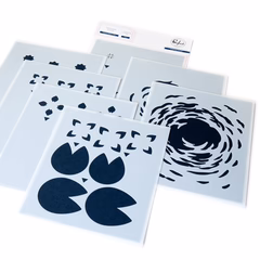 Pinkfresh Studio Stencils -  Tranquil Water Lilies stencil Pinkfresh Studio Stencils -  Tranquil Water Lilies stencil