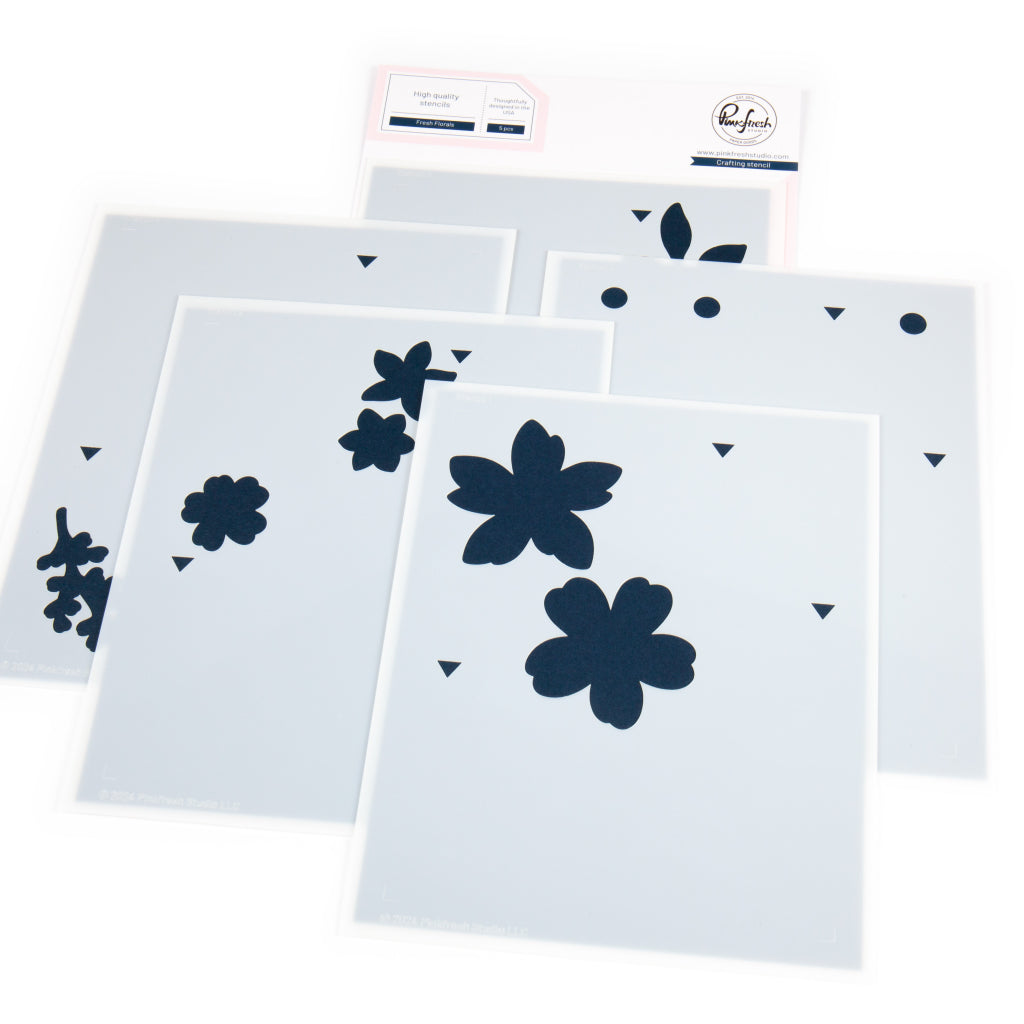 Pinkfresh -  Fresh Florals stencil Pinkfresh -  Fresh Florals stencil