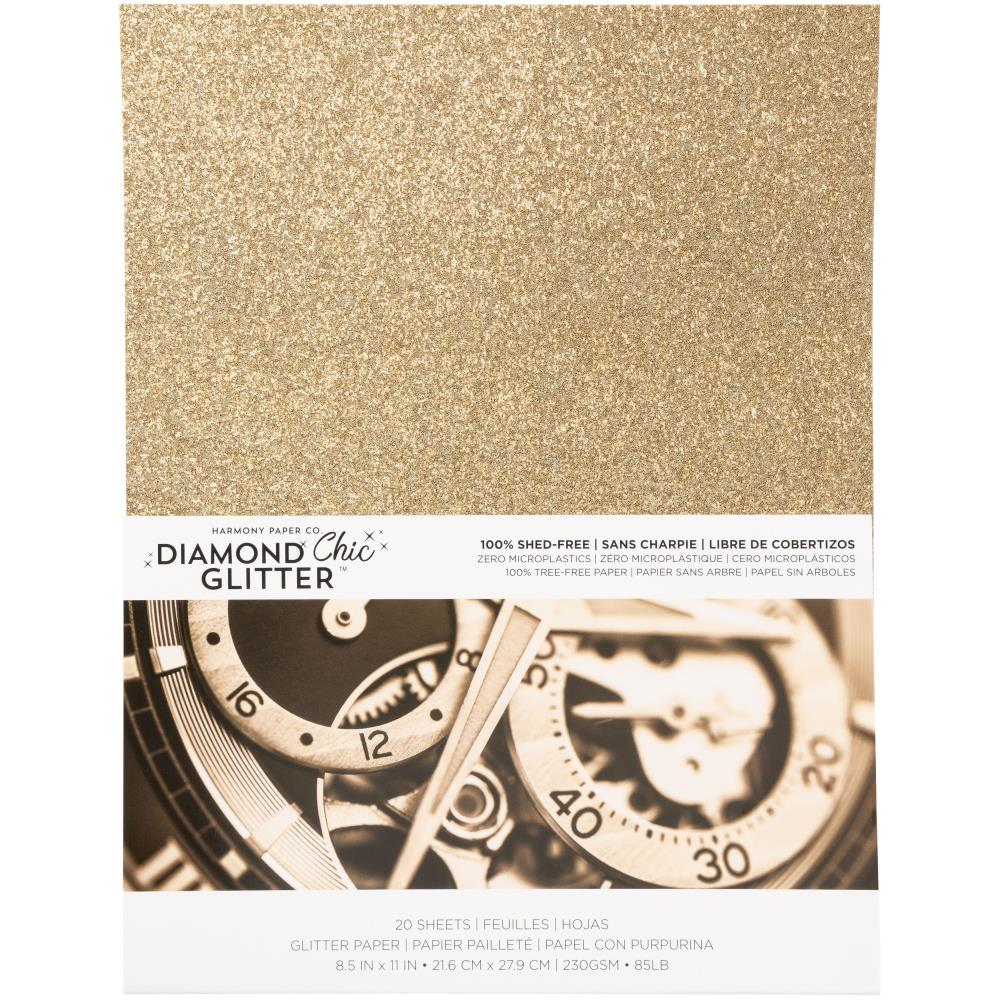 Harmony Diamond Chic Glitter Cardstock - Rose Gold