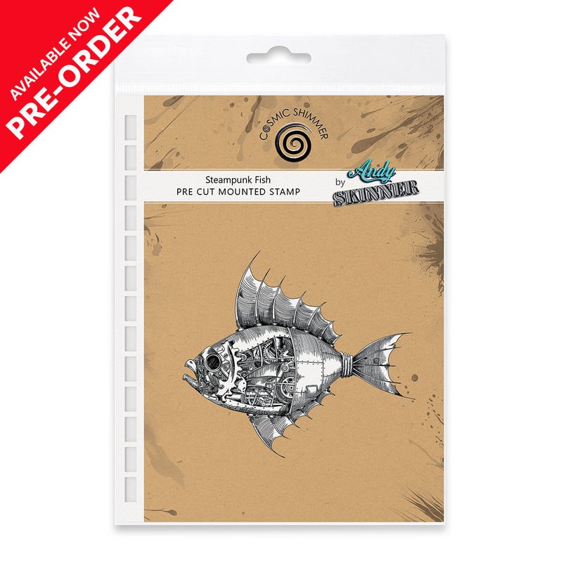 Andy Skinner - Steampunk Fish Pre Cut Rubber Stamp
