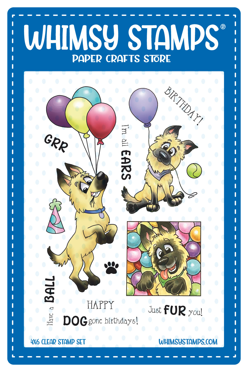 Whimsy Stamps - Doggone Birthdays Clear Stamps