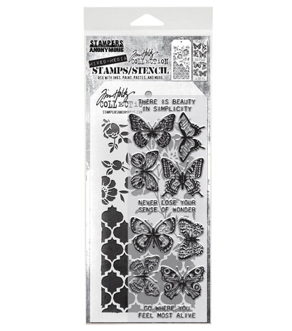 Tim Holtz Mixed-Media Mixed Media #44 Tim Holtz Clear Stamp and Stencil