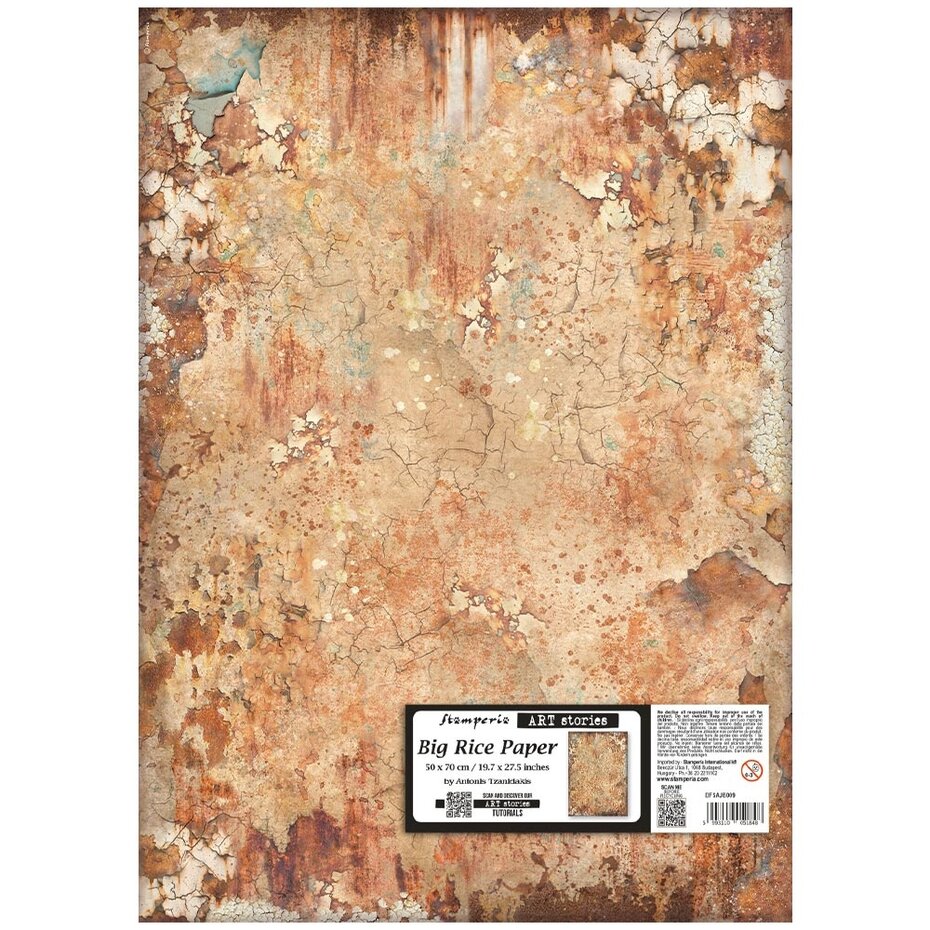 Stamperia - Art Stories 50x70cm Big Rice Paper Rusty Pattern by Antonis Tzanidakis