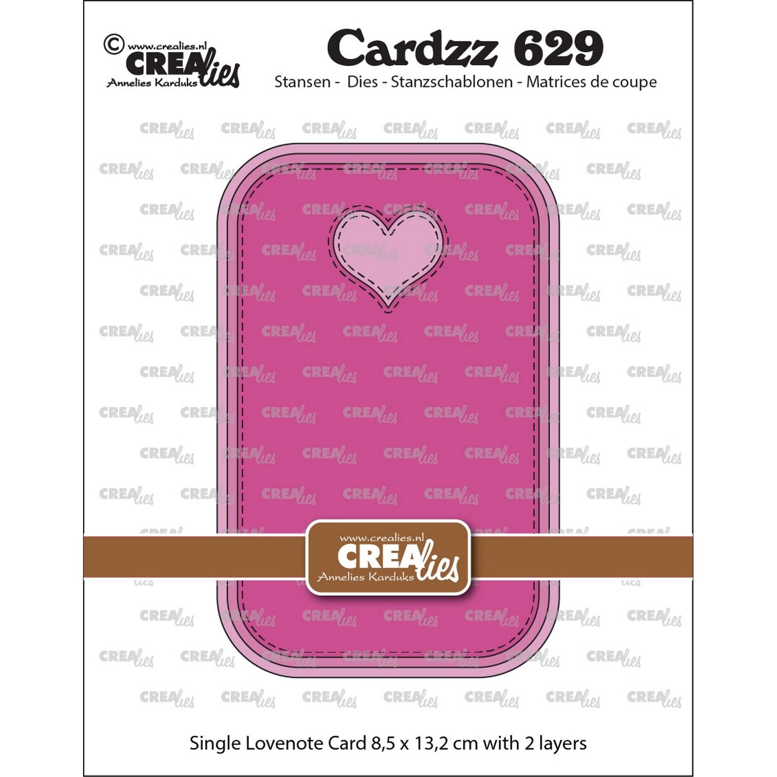 Crealies • Cardzz Cutting Die Single Card Lovenote