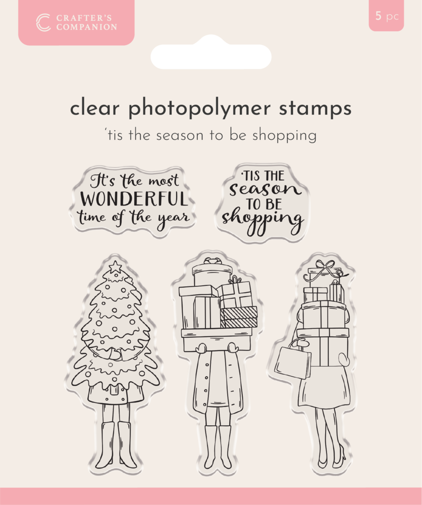 Whimsical Photopolymer Stamp 'Tis the Season to be Shopping