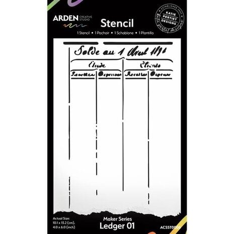 Arden Creative Studio - Maker Series 4x6 Inch Stencil Ledger 01