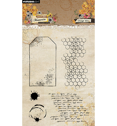 Studio Light Stamp- Grunge Bits Sweet Bee Memories nr.793
