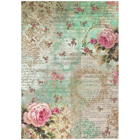 Stamperia - Precious A4 Rice Paper Peony Background (6pcs)