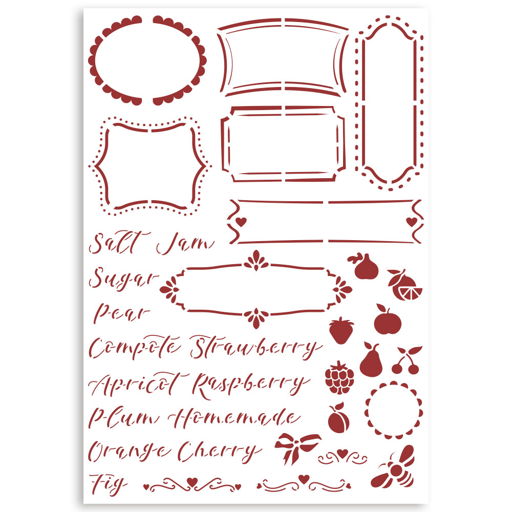 stamperia-stencil-a4-casa-granada-labels-ksg486