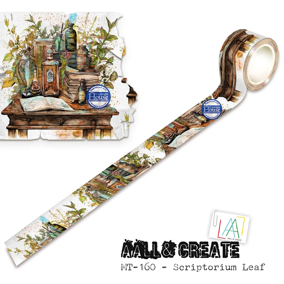 Craft Consortium - Story Ahead 25mm 10m Washi Tape Scriptorium Leaf by Autour De Mwa & Co