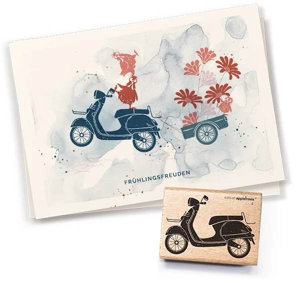 cats on appletrees - Stempel Motorroller 4