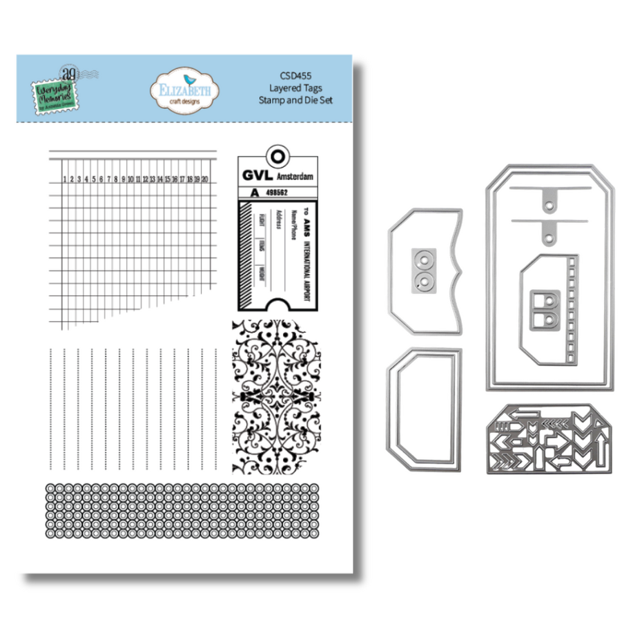 Elizabeth Craft - Rest & Relaxation Stamp and Die Set Layered Tags by Everyday Memories