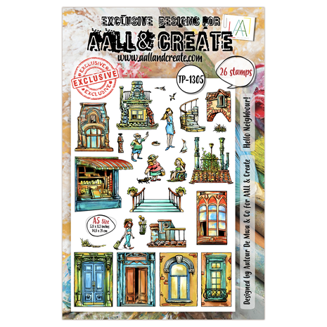 AALL & Create - AALLtropolis Stamp Set A5 Hello Neighbour!