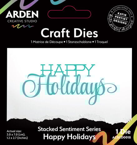 Arden Creative Studio - Sentiment Series Craft Die Stacked Happy Holidays