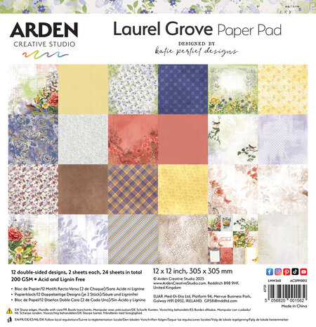Arden Creative Studio - Laurel Grove 12x12 Inch Paper Pad