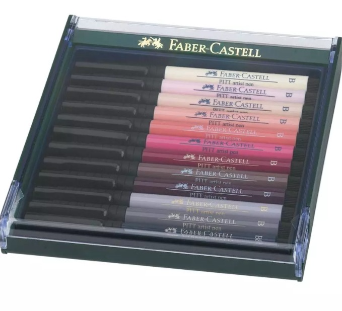 faber-castell-pitt-artist-pen-brush-skin-tones-12p faber-castell-pitt-artist-pen-brush-skin-tones-12p